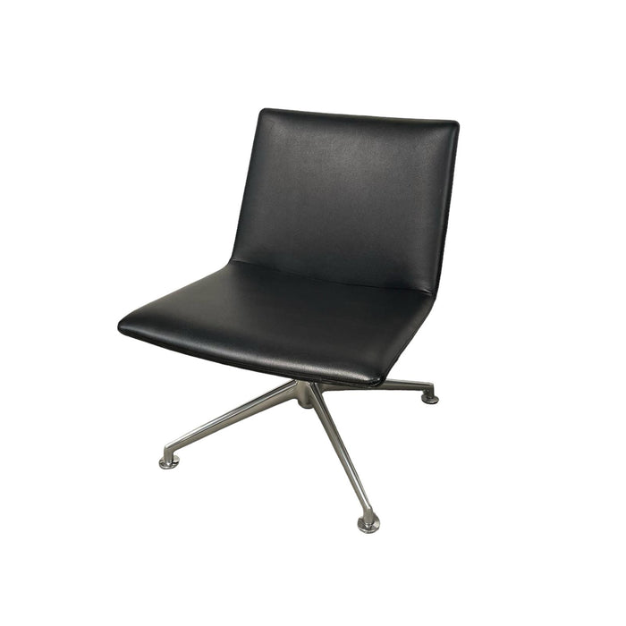 Refurbished Fina Lounge Chair 6742 in Black Faux Leather