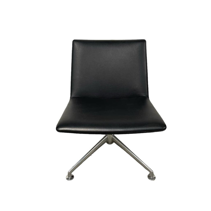 Refurbished Fina Lounge Chair 6742 in Black Faux Leather
