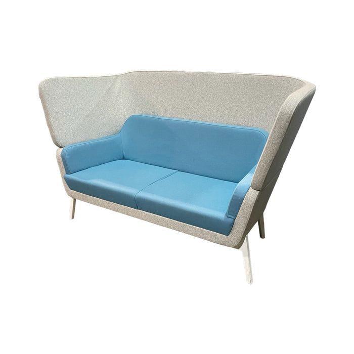 Refurbished Harc Highback Sofa - Blue Front, Grey Back