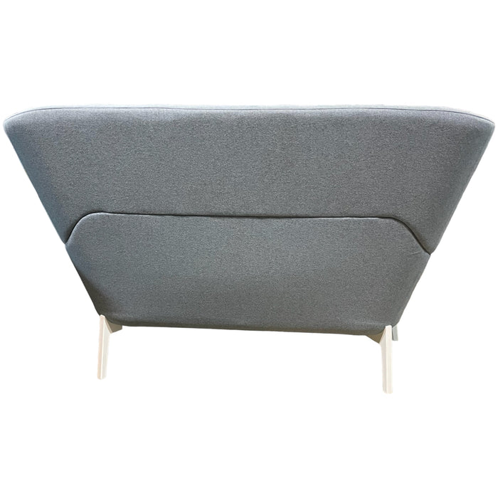 Refurbished Harc Highback Sofa - Light Grey Front, Blue Back