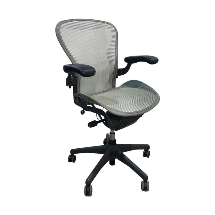Refurbished Herman Miller Aeron in Mineral Mesh & Graphite Base - Fully Loaded - MK2 - Size B