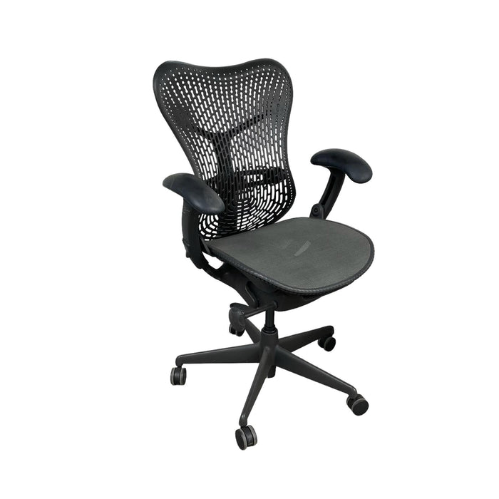 Herman Miller Mirra Chair in graphite and black.