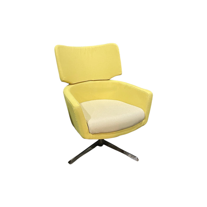 Refurbished High-back Arm Chair in Yellow