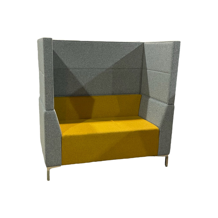 Refurbished Highback Arny Lite 2-Seater Booth in Yellow & Grey