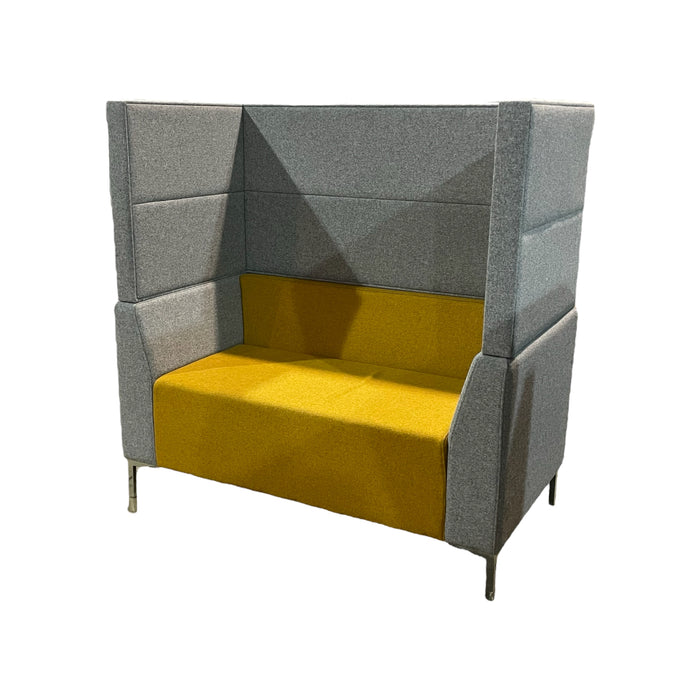 Refurbished Highback Arny Lite 2-Seater Booth in Yellow & Grey
