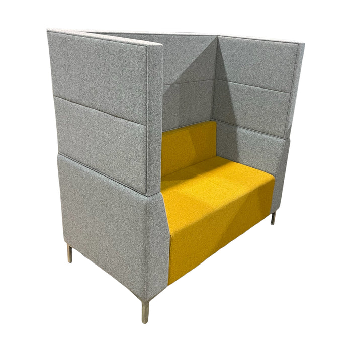 Refurbished Highback Arny Lite 2-Seater Booth in Yellow & Grey