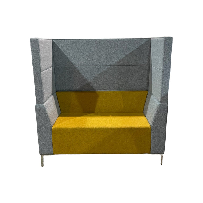 Refurbished Highback Arny Lite 2-Seater Booth in Yellow & Grey