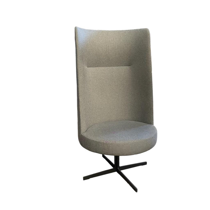 Refurbished Highback Banc Swivel Arm Chair in Grey