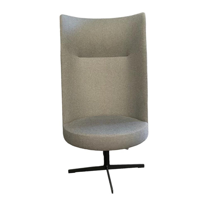 Refurbished Highback Banc Swivel Arm Chair in Grey