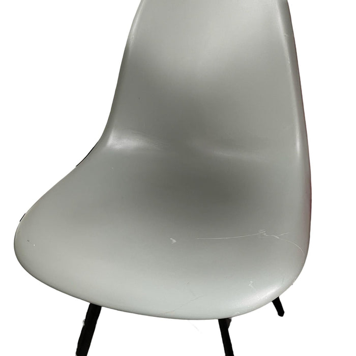 Ice Grey Refurbished Vitra Eames DSW Chair with Wooden Legs