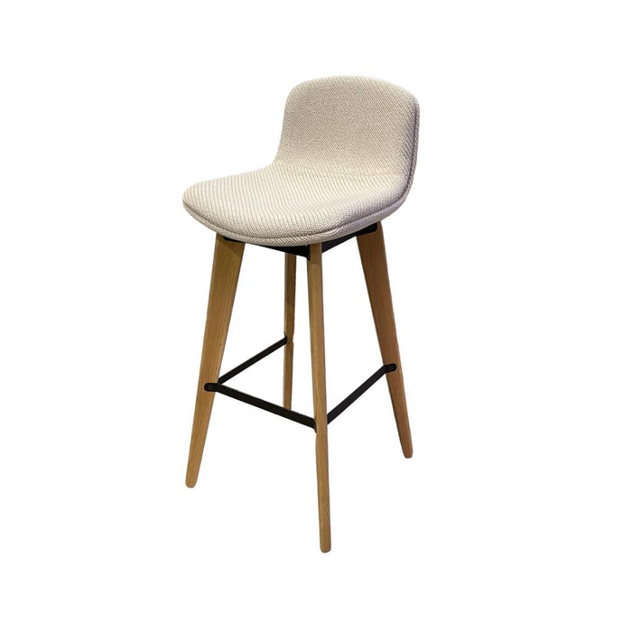 Refurbished Knitted Bar Stool in Cream