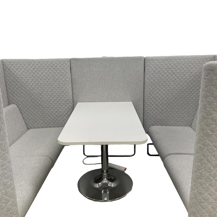 Refurbished Large Grey Meeting Booth with Table