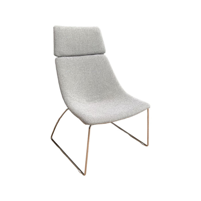Refurbished Lounge Chair with Headrest in Grey