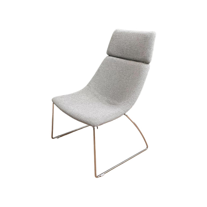 Refurbished Lounge Chair with Headrest in Grey