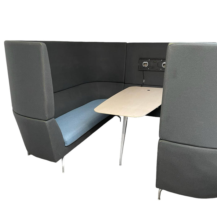 Orangebox Highback Meeting Booth Black Right Angle