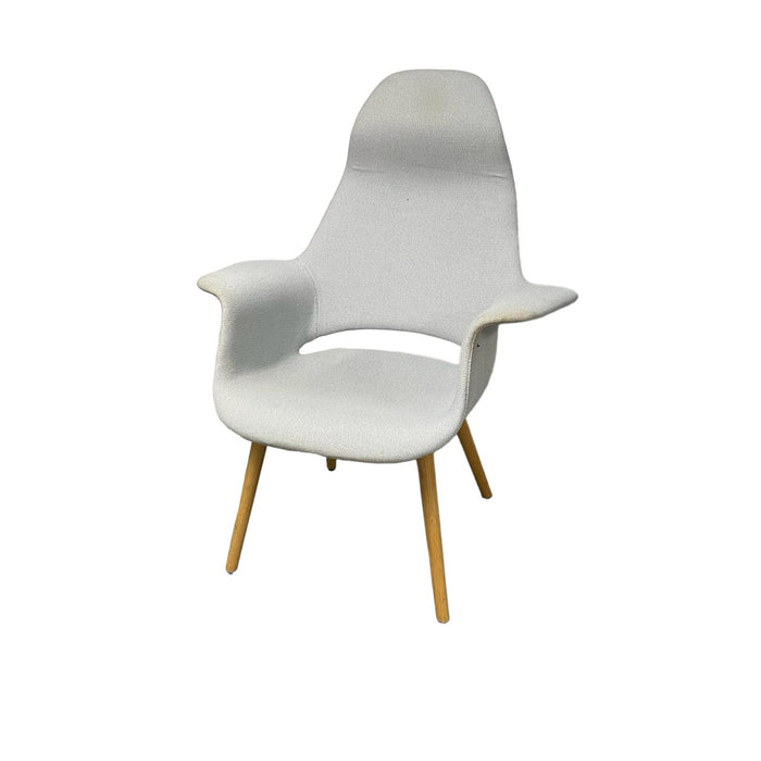 Refurbished Organic Highback Arm Chair in Pale Blue