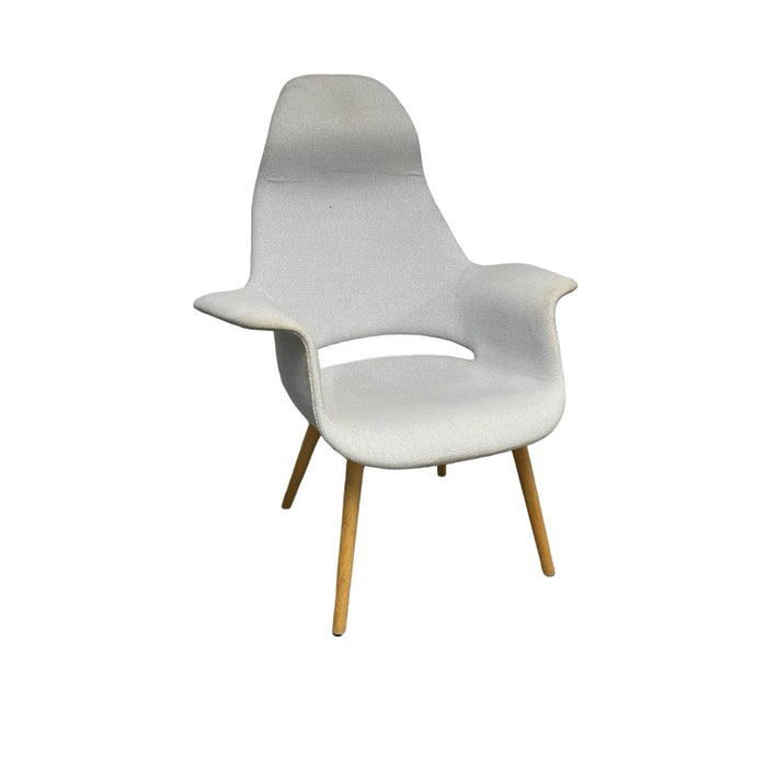 Refurbished Organic Highback Arm Chair in Pale Blue