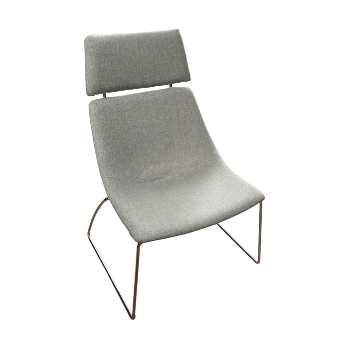 Refurbished Pale Green Lounge Chair with Headrest