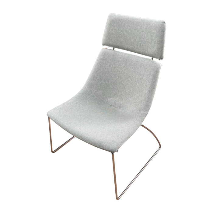 Refurbished Pale Green Lounge Chair with Headrest