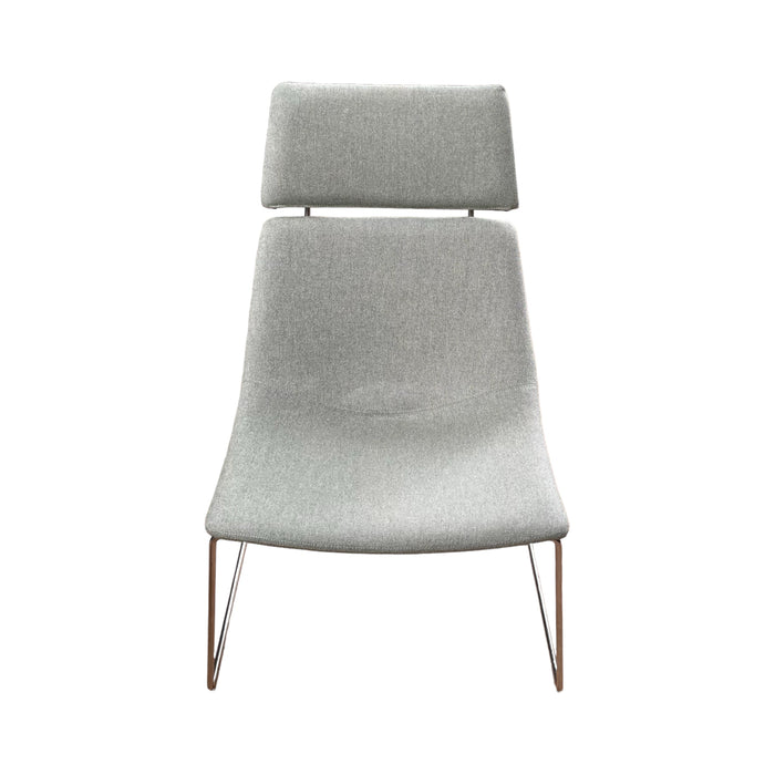 Refurbished Pale Green Lounge Chair with Headrest