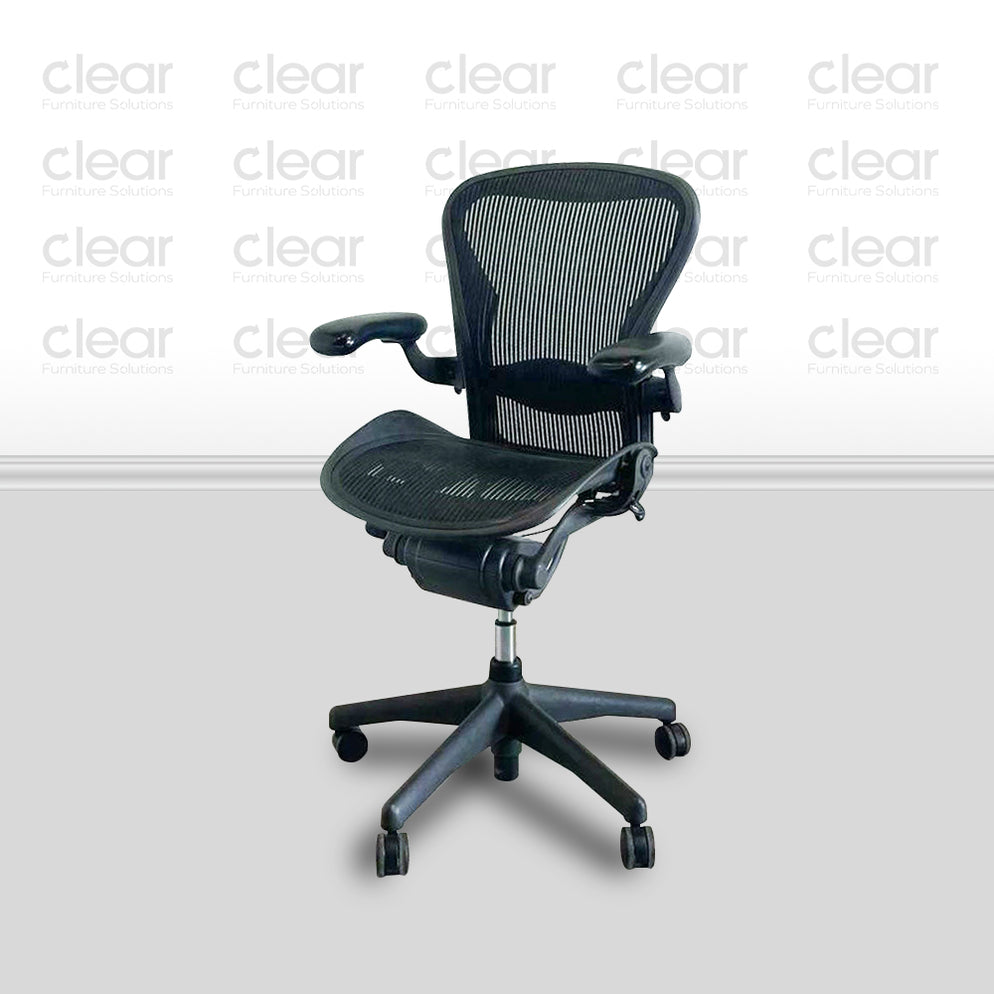Refurbished Herman Miller Aeron Size B Black Fully Loaded MK2