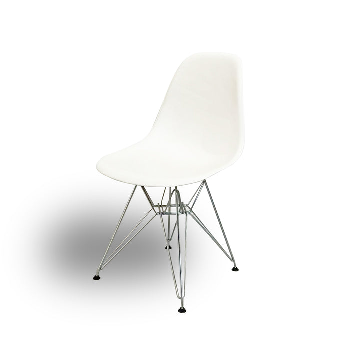 Refurbished Vitra Eames DSR Chair - White with Metal Legs