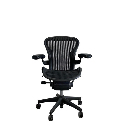 Product image of a graphite Herman Miller mesh office chair.