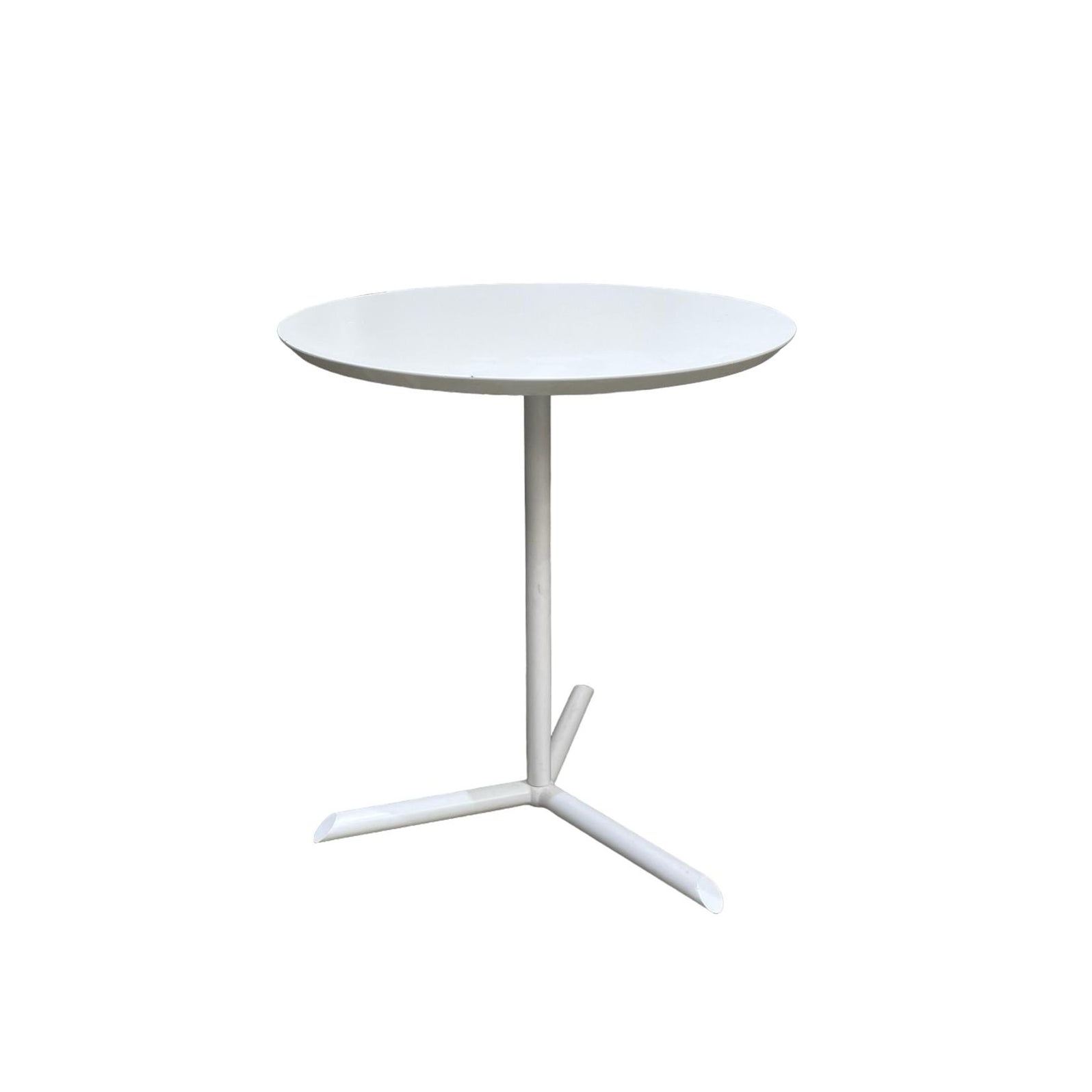 Refurbished Small White Round Side Table — Zero Office Furniture