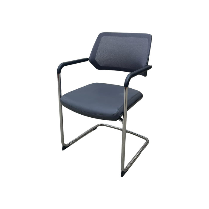 Refurbished Steelcase Qivi Cantilever Chair in Dark Grey