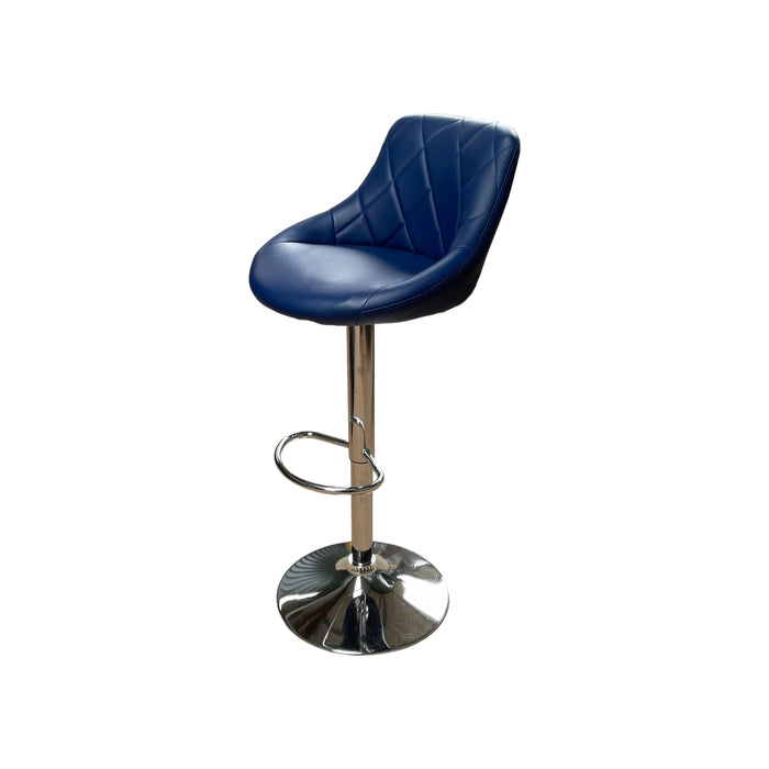 Refurbished Stitch Bar Stool in Blue