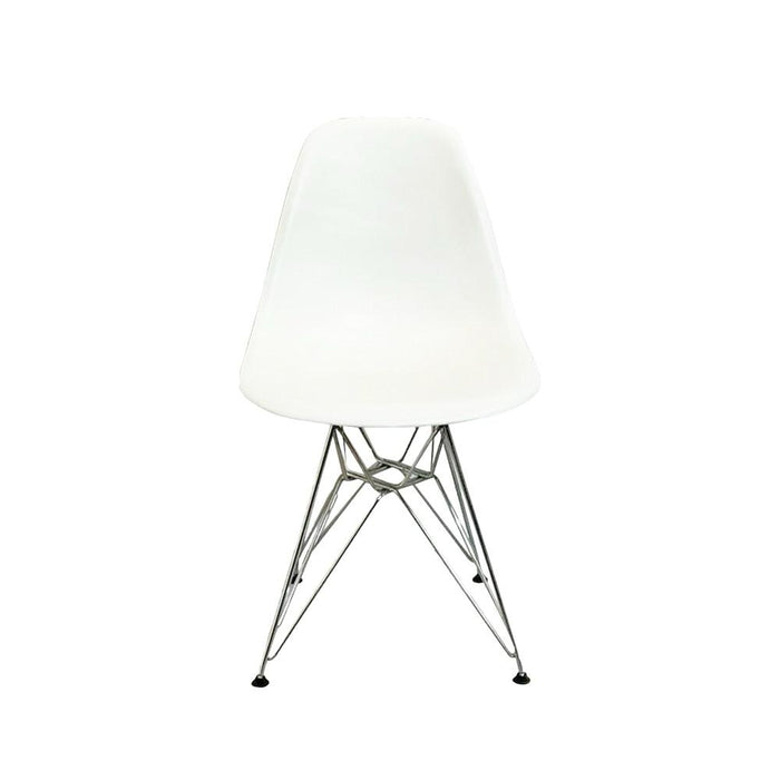 Refurbished Vitra Eames-Style DSR Chair - White with Metal Legs