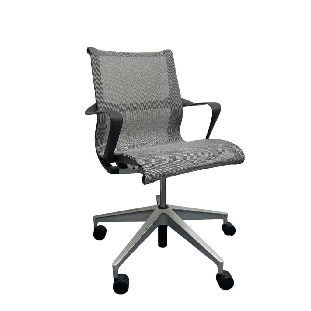 Refurbished Herman Miller Setu in Grey & Black — Zero Office Furniture