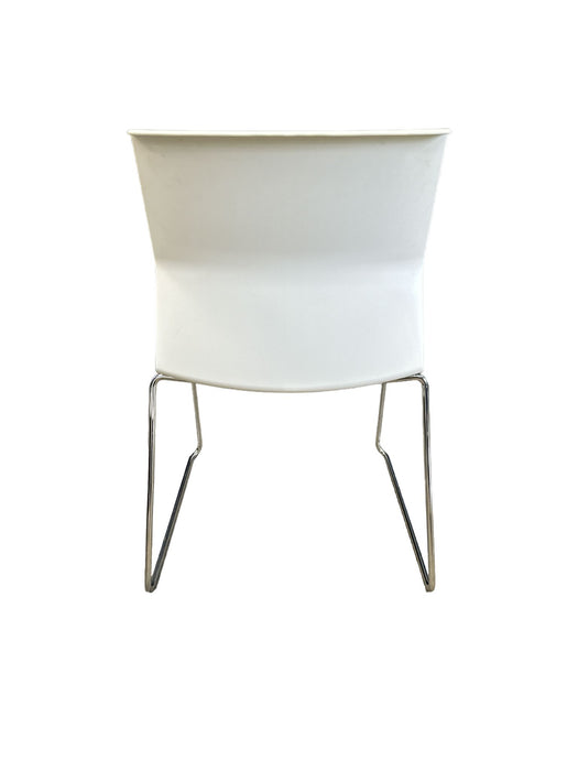 Refurbished Bene B_Side Bar Chair - Sleek White & Grey Design