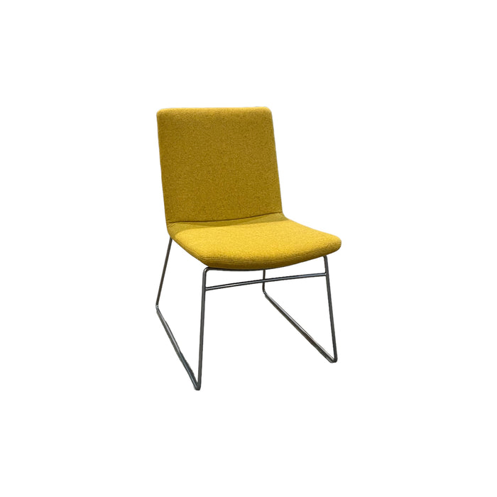 Refurbished Upholstered Meeting Chair in Yellow