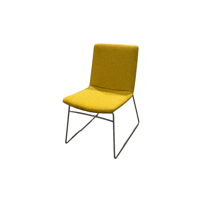 Refurbished Upholstered Meeting Chair in Yellow