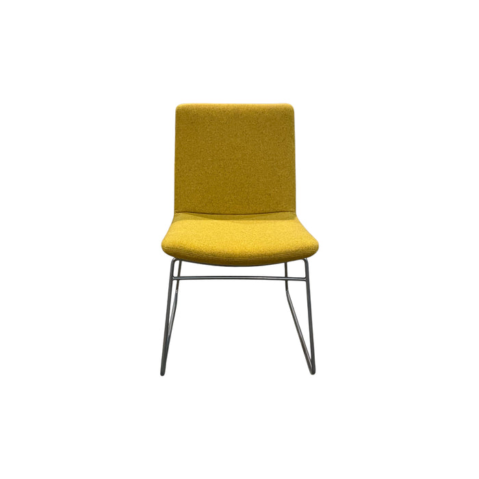 Refurbished Upholstered Meeting Chair in Yellow