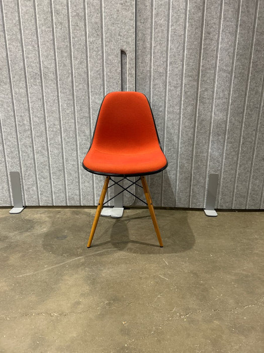 GENUINE CHARLES EAMES FOR VITRA DSW DINING CHAIR UPHOLSTERED CORAL/POPPY RED