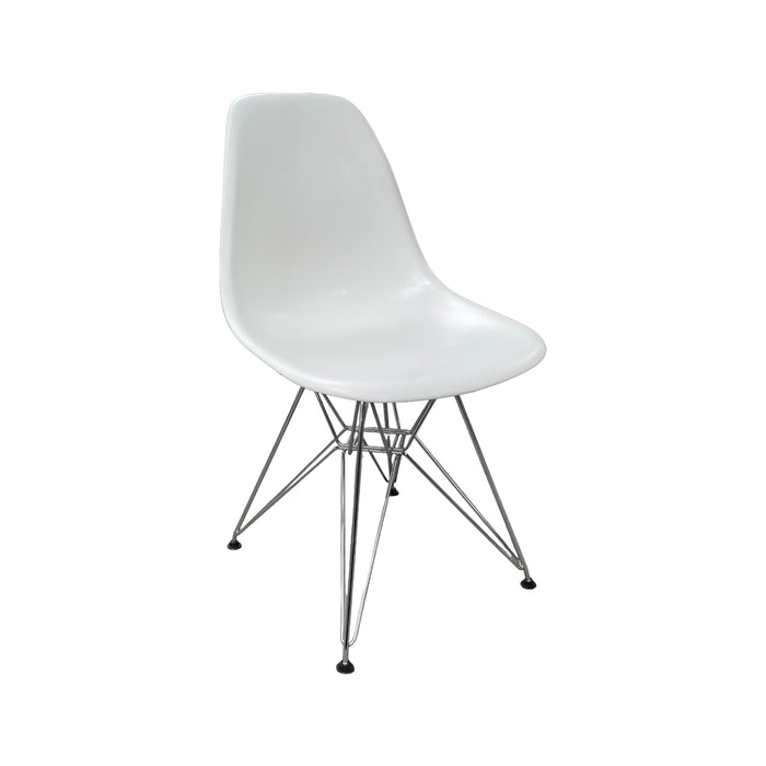 Refurbished Vitra Eames DSR Chair - White with Metal Legs
