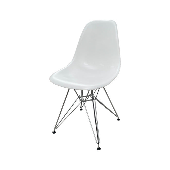 Refurbished Vitra Eames DSR Chair - White with Metal Legs