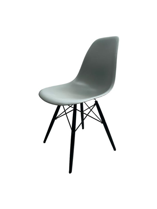 Ice Grey Refurbished Vitra Eames DSW Chair with Wooden Legs