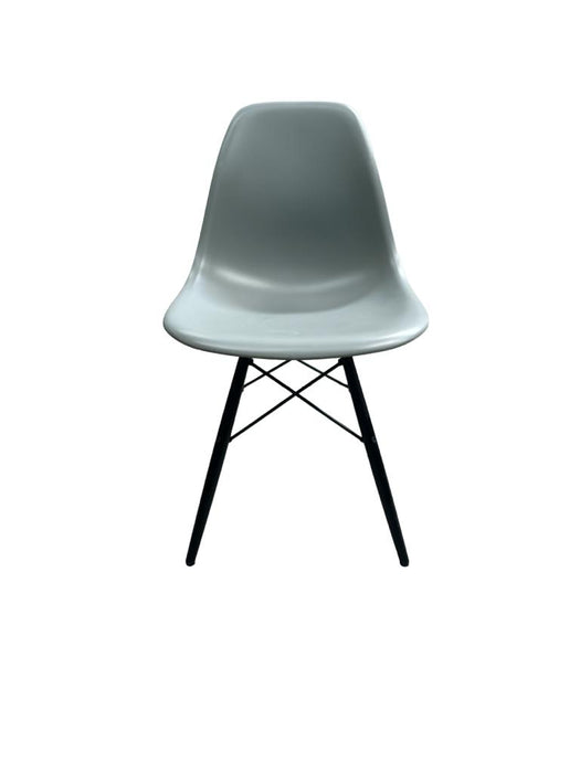 Ice Grey Refurbished Vitra Eames DSW Chair with Wooden Legs