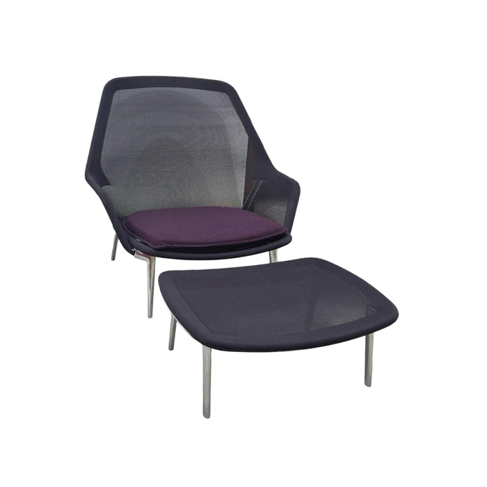 Refurbished Vitra Slow Chair & Ottoman in Purple