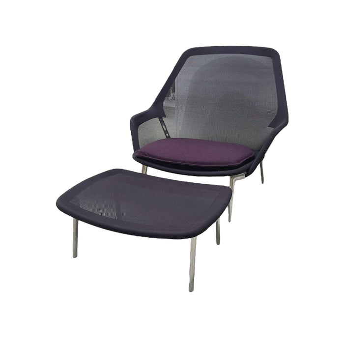 Refurbished Vitra Slow Chair & Ottoman in Purple