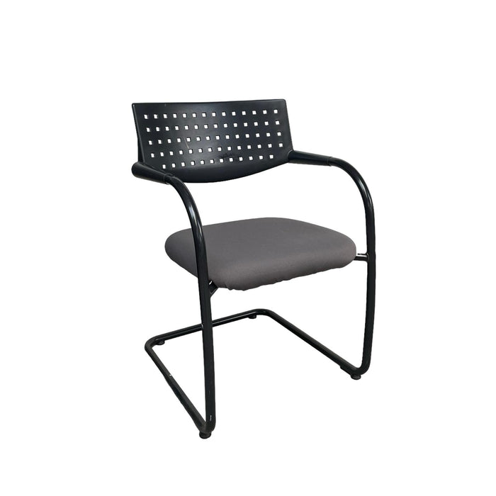 Refurbished Vitra Vis a Vis Meeting Chair in Grey & Black