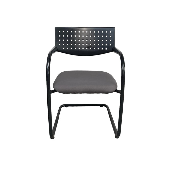 Refurbished Vitra Vis a Vis Meeting Chair in Grey & Black