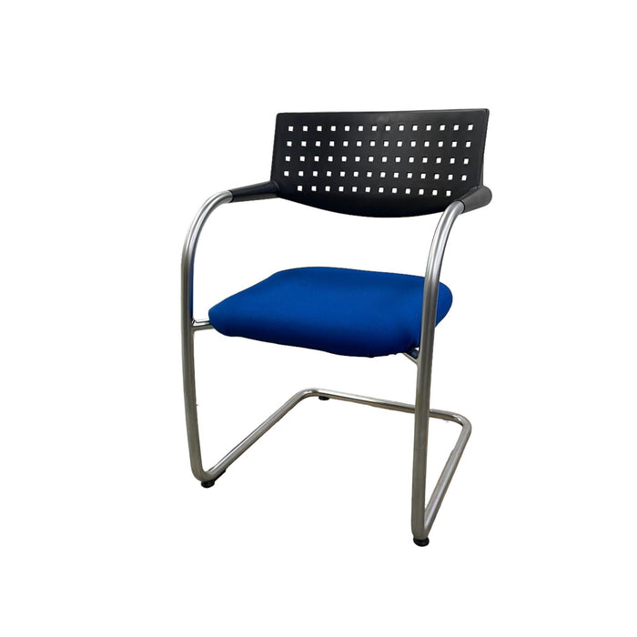 Vitra Visavis Meeting Chair - Blue Seat & Black Back