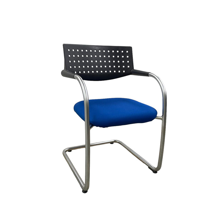 Vitra Visavis Meeting Chair - Blue Seat & Black Back