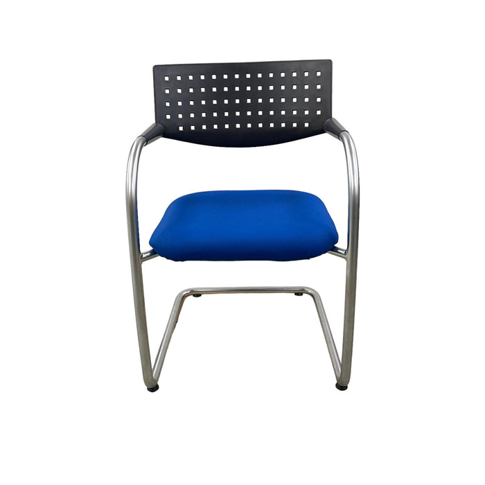 Vitra Visavis Meeting Chair - Blue Seat & Black Back