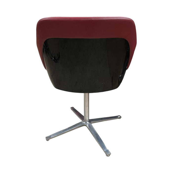 Refurbished Walter Knoll Turtle Lounge Chair in Red