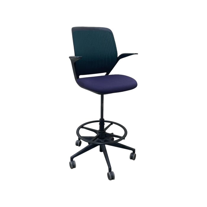 Refurbished cobi Office Chair Stool in Green & Purple